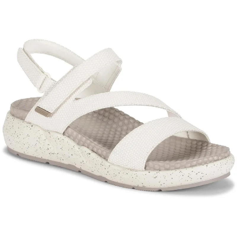 Comfort Meets Fashion Baretraps Womens Glena Embossed Ankle Strap Flatform Sandals