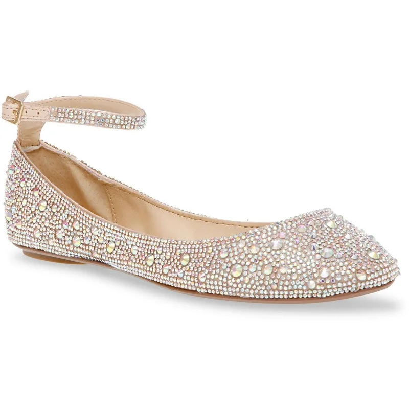 Betsey Johnson Womens Ace Rhinestone Slip-On Ankle Strap