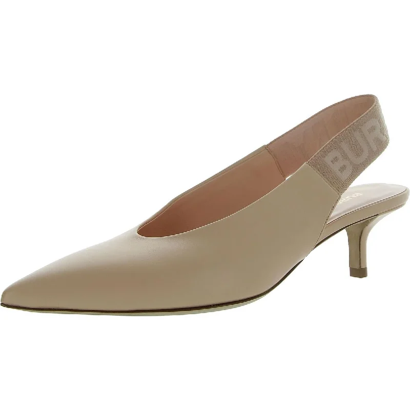 Burberry Womens SLINGBACK PUMP Leather Pointed toe Slingbacks