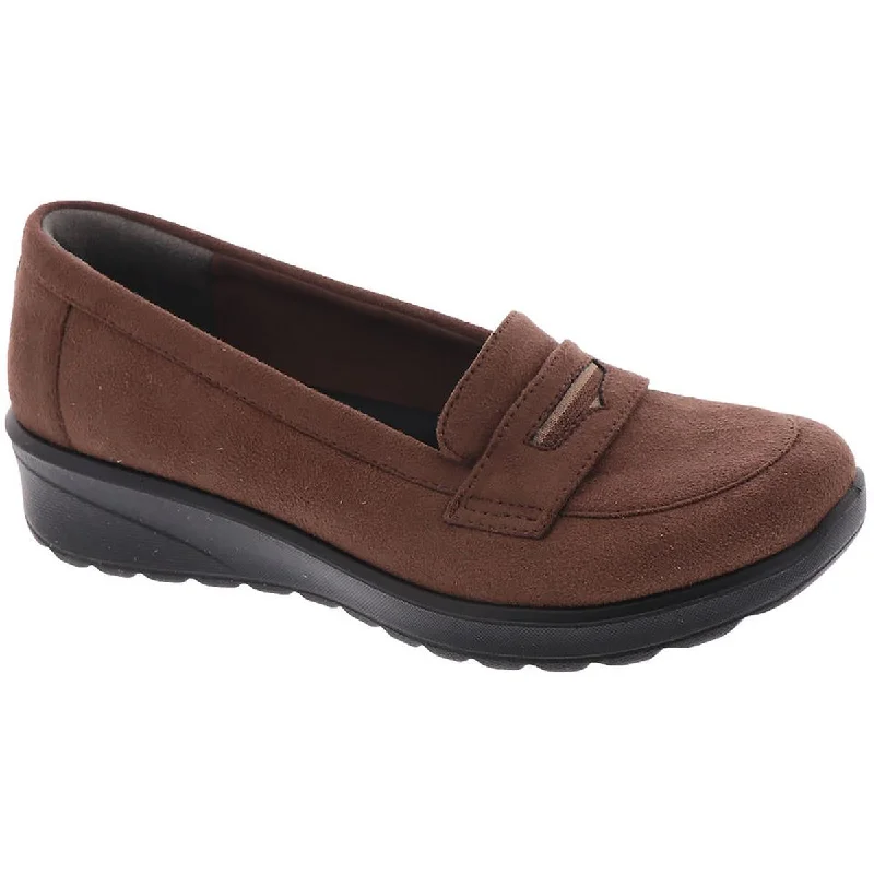 Bzees Womens Gamma Comfort Insole Platform Loafers