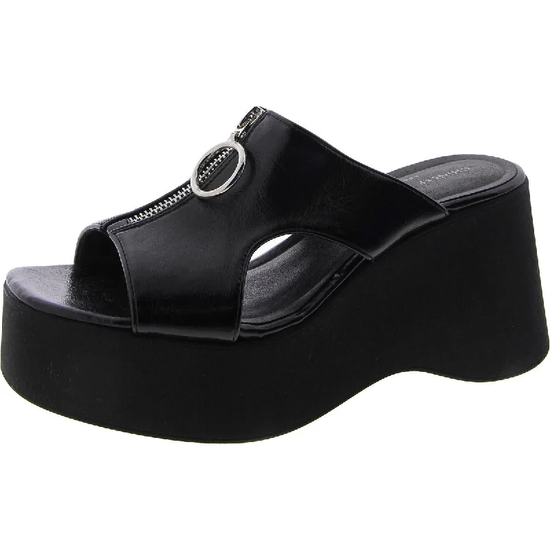 Seasonal Footwear Sale Chinese Laundry Womens Faux Leather Wedge Wedge Sandals