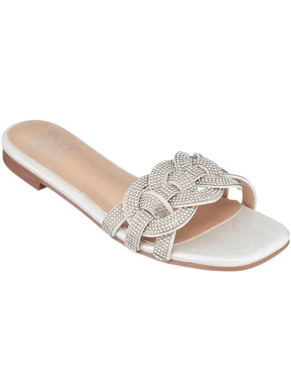 Fashion Forward Femininity DANA Womens Faux Leather Slip On Slide Sandals