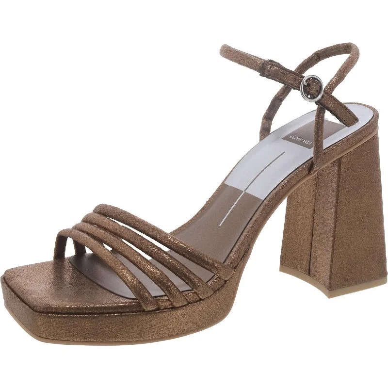 Casual Chic Dolce Vita Womens AKITA Faux Leather Ankle Strap Strappy Sandals
