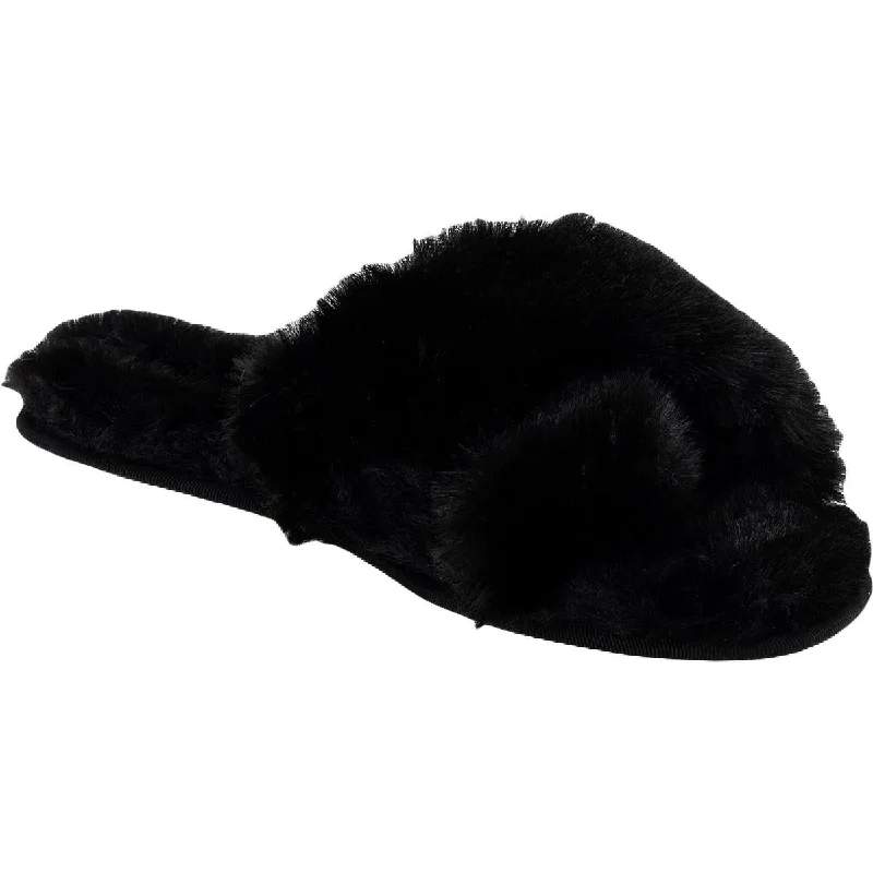 Exclusive Sale Dolce Vita Womens Pillar Faux Fur Slip On Slide Sandals