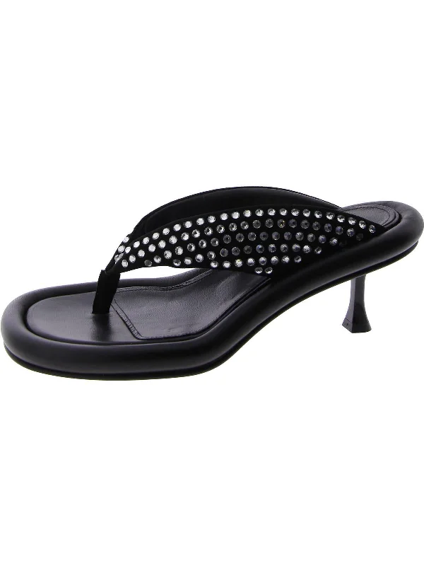 Chic Trends Unveiled Fala Bumper Womens Leather Rhinestones Heels