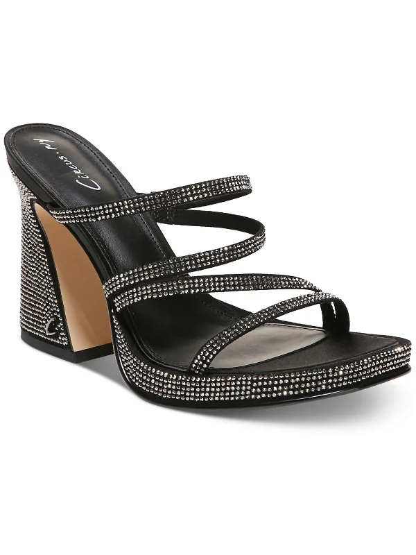 Comfortable Motion Flexible Shoes Hanson Womens Faux Leather Embellished Strappy Sandals