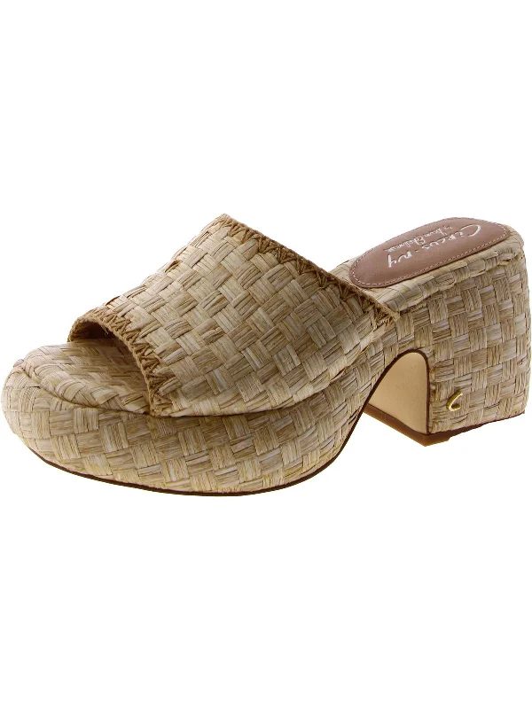 Ultra-Soft Flats Deal Ilyse Womens Woven Raffia Platform Sandals