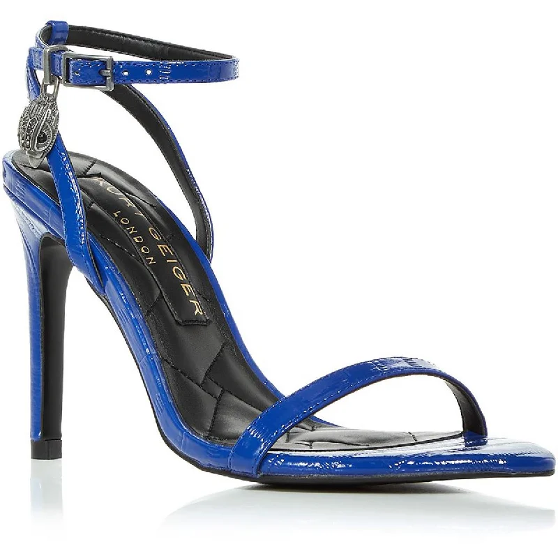 Comfortable Walking Shoes Kurt Geiger London Womens Shoreditch Patent Leather Ankle Strap Heels