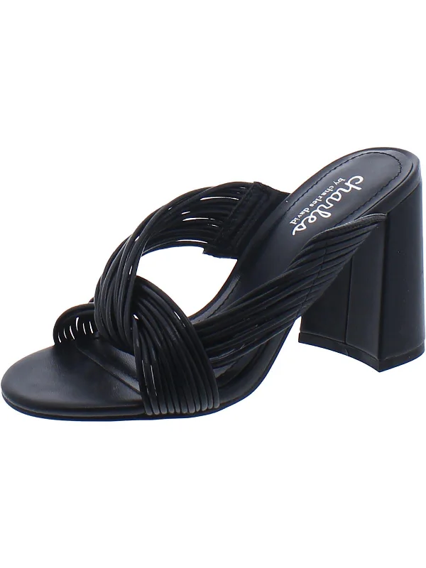 Comfortable Casual Shoes Razzle Womens Faux Lather Slip On Heels