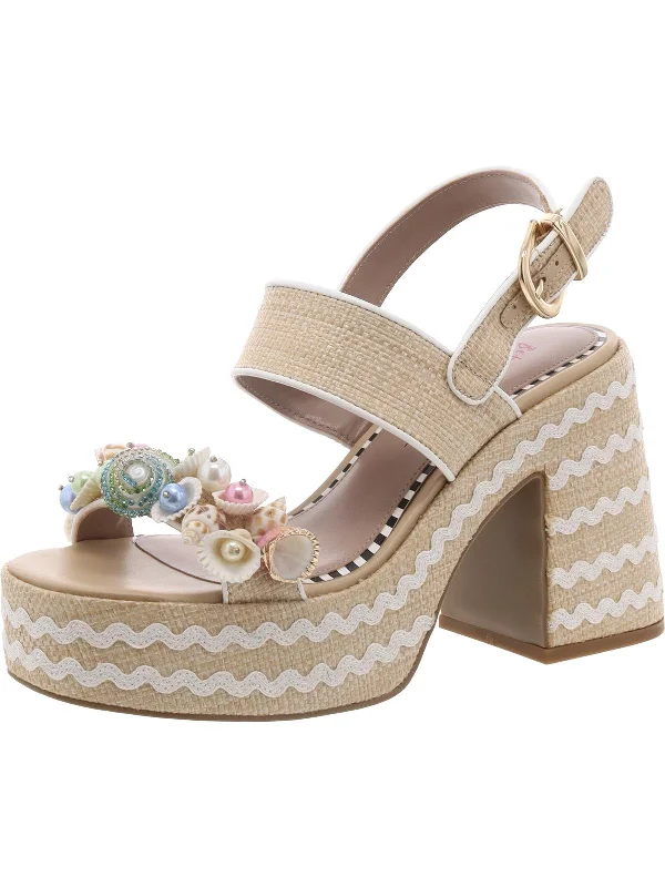 Limited Styles Shellie Womens Ebellished Ankle Strap Platform Sandals