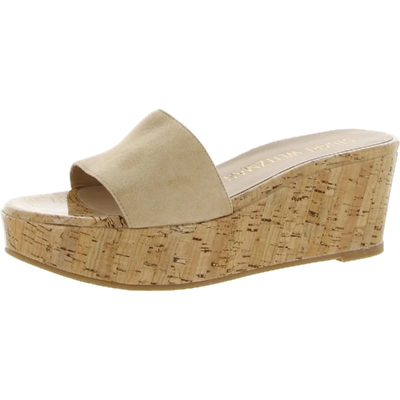 Versatile Shoes Promotion Stuart Weitzman Womens Summer Suede Open Toe Wedge Sandals