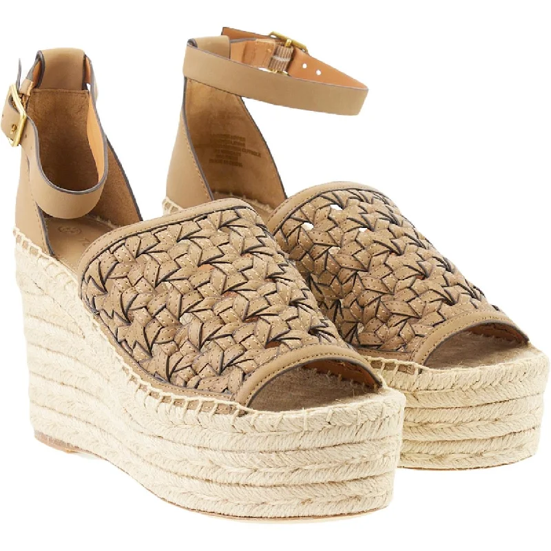 Limited Time Deal Tory Burch Womens Leather Wedge Espadrilles