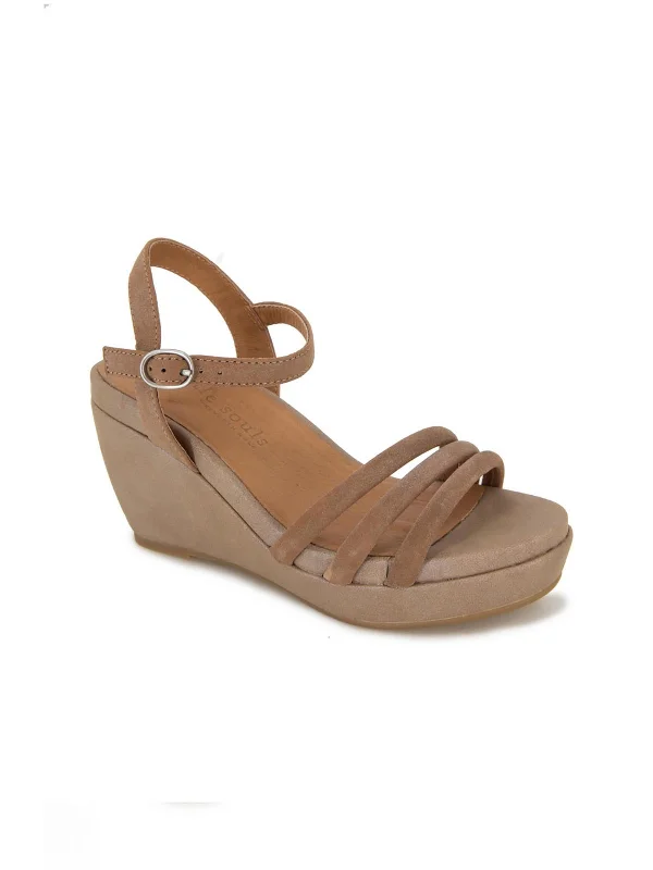 Chic Trend Collection Viki Womens Suede Round Toe Platform Sandals