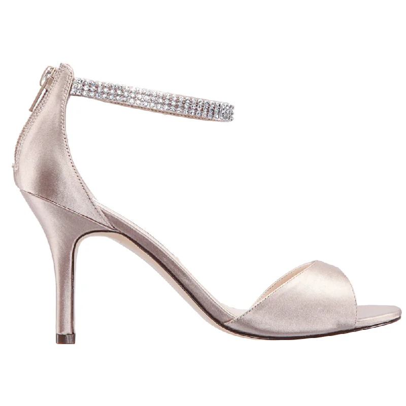 Volanda Metallic Rhinestone Wedding Ankle Strap Sandals