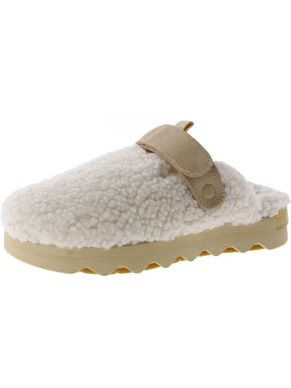 Limited-Time Offer Womens Faux Fur Slip On Mule Sandals