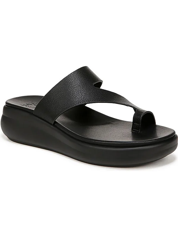 Statement Casual Shoes Womens Faux Leather Toe Loop Slide Sandals