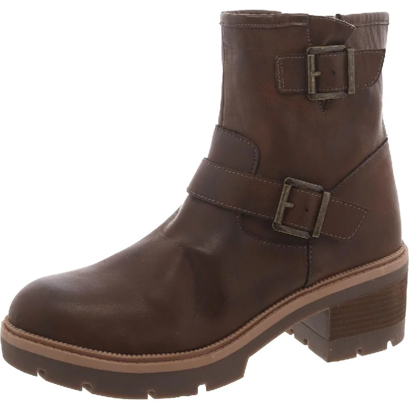 Fashion Deal B.O.C. Womens Faux Leather Block Heel Booties