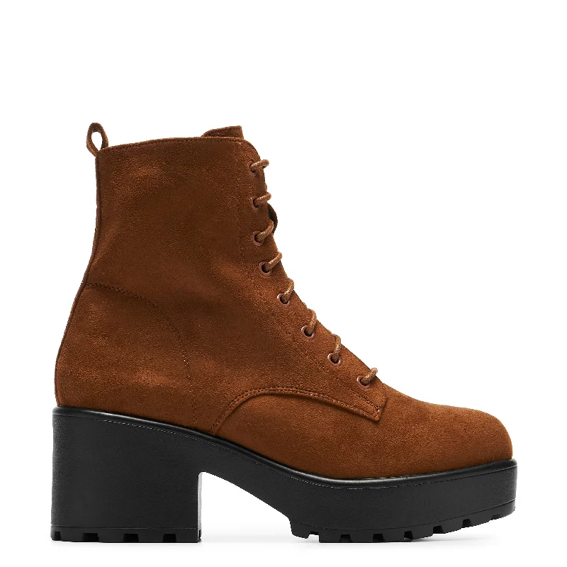 Ultra-Light Footwear Sale Gin Silt Brown Suede Platform Military Boots