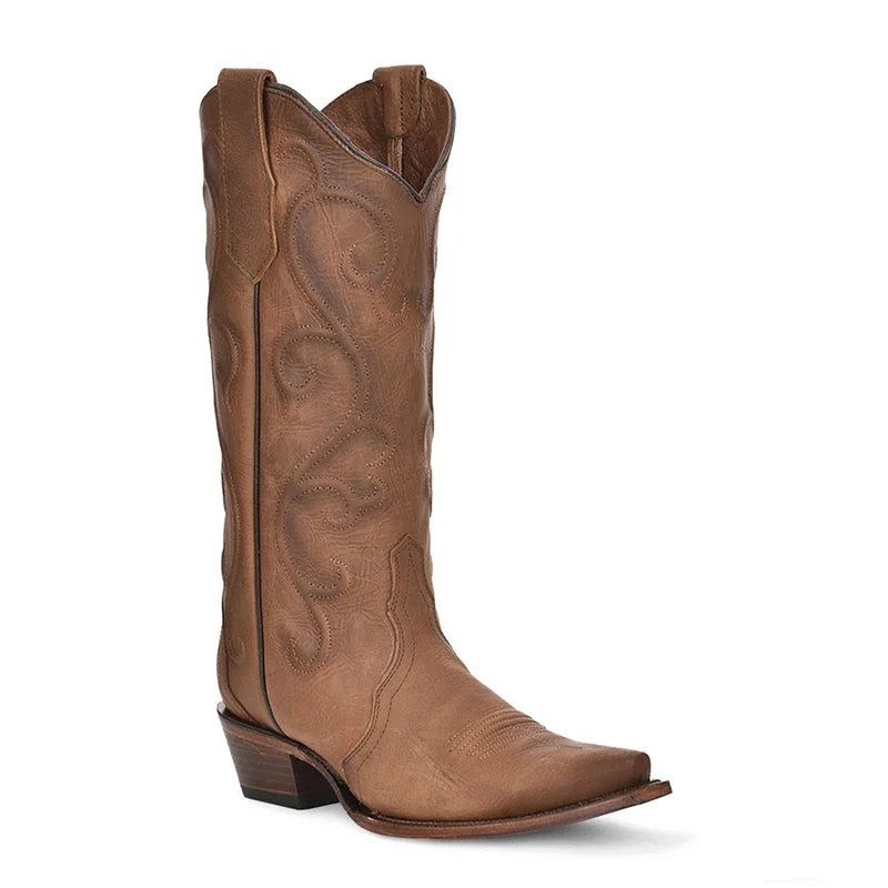Huge Markdowns L6014 | Women's Cinnamon Embroidered Western Boot