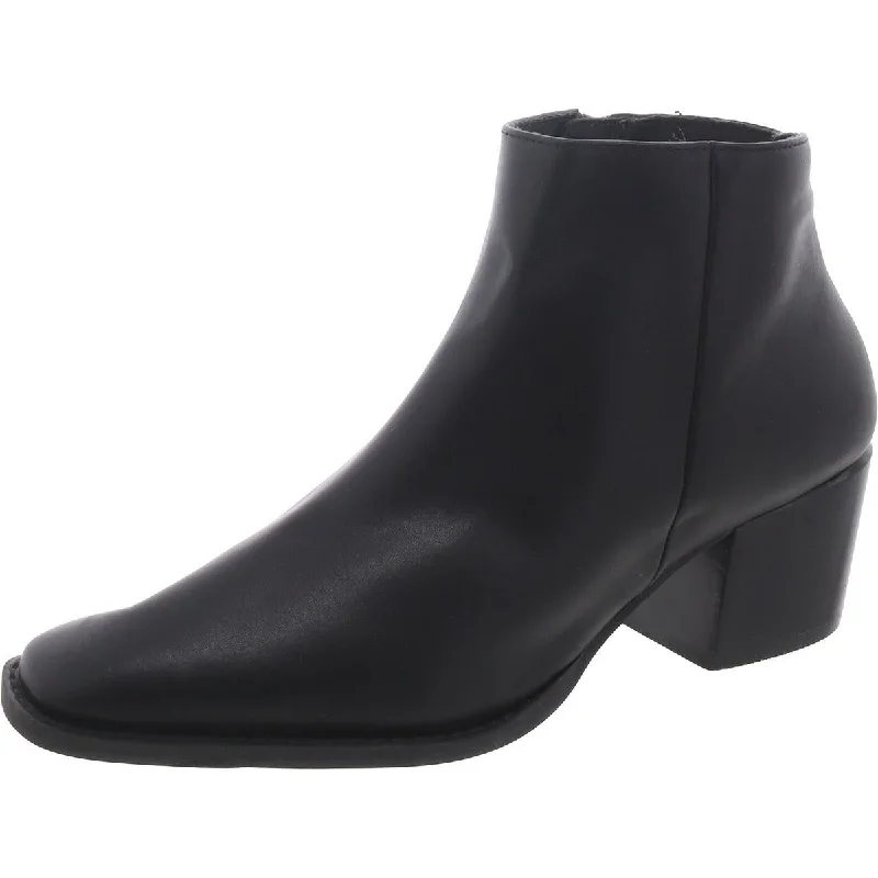 Discount Store Linea Paolo Womens Faux Leather Block Heel Ankle Boots