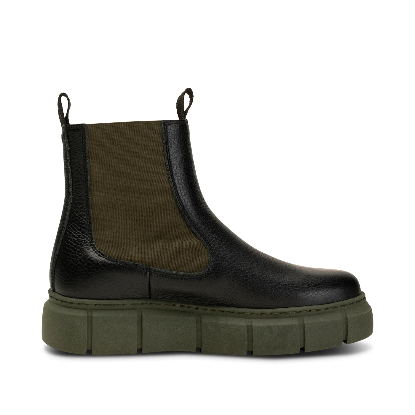 Unleash Your Trendy Side Tove Chelsea Boot (Black + Khaki)